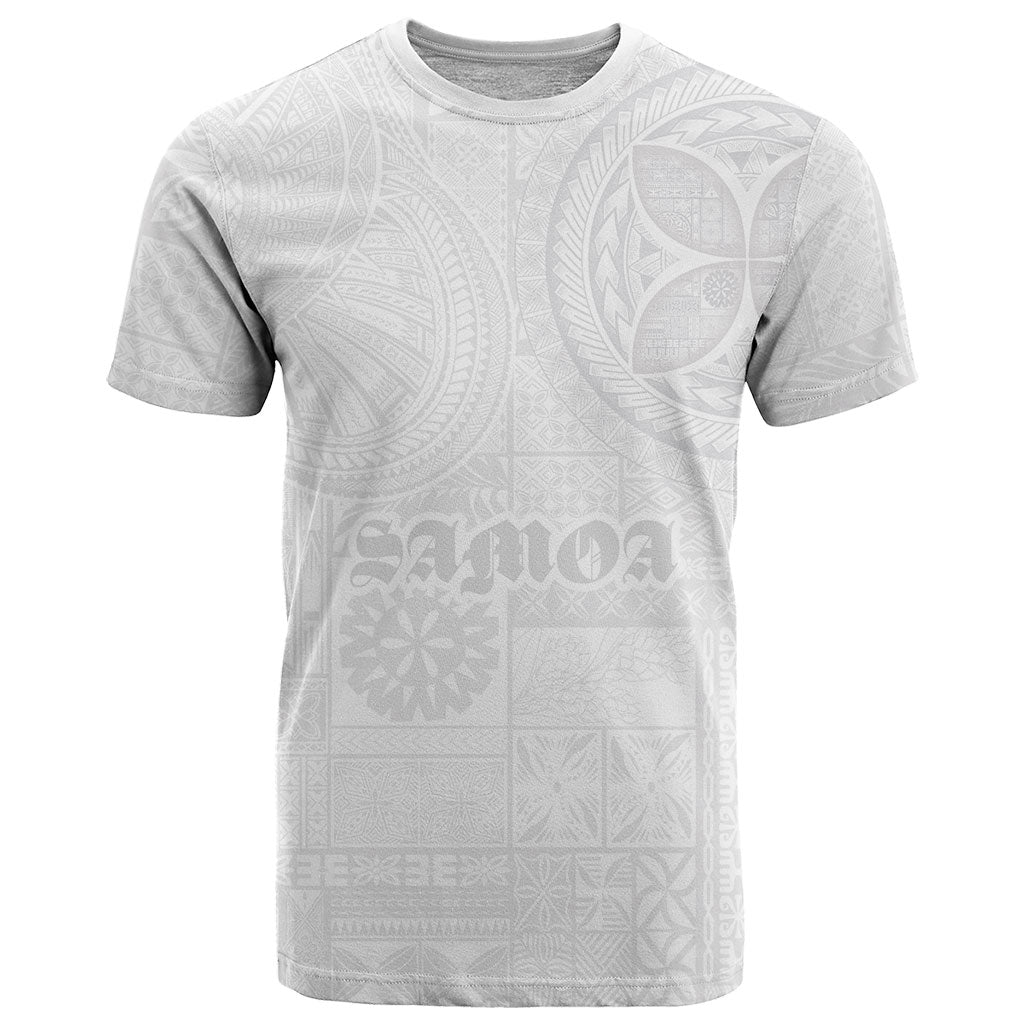 Samoa Lotu Tamaiti T Shirt Tribal Tatau with Siapo Pattern LT03 White - Polynesian Pride