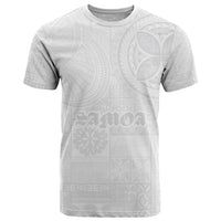 Samoa Lotu Tamaiti T Shirt Tribal Tatau with Siapo Pattern LT03 White - Polynesian Pride