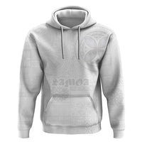 Samoa Lotu Tamaiti Zip Hoodie Tribal Tatau with Siapo Pattern LT03 Pullover Hoodie White - Polynesian Pride