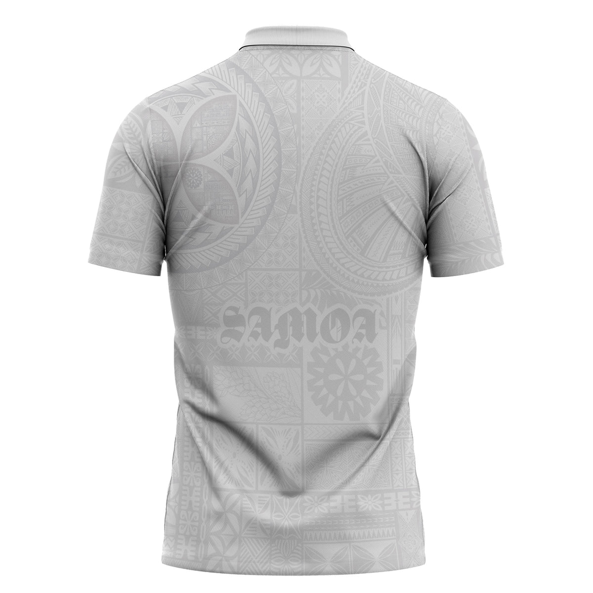 Samoa Lotu Tamaiti Zipper Polo Shirt Tribal Tatau with Siapo Pattern LT03 - Polynesian Pride