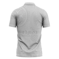Samoa Lotu Tamaiti Zipper Polo Shirt Tribal Tatau with Siapo Pattern LT03 - Polynesian Pride