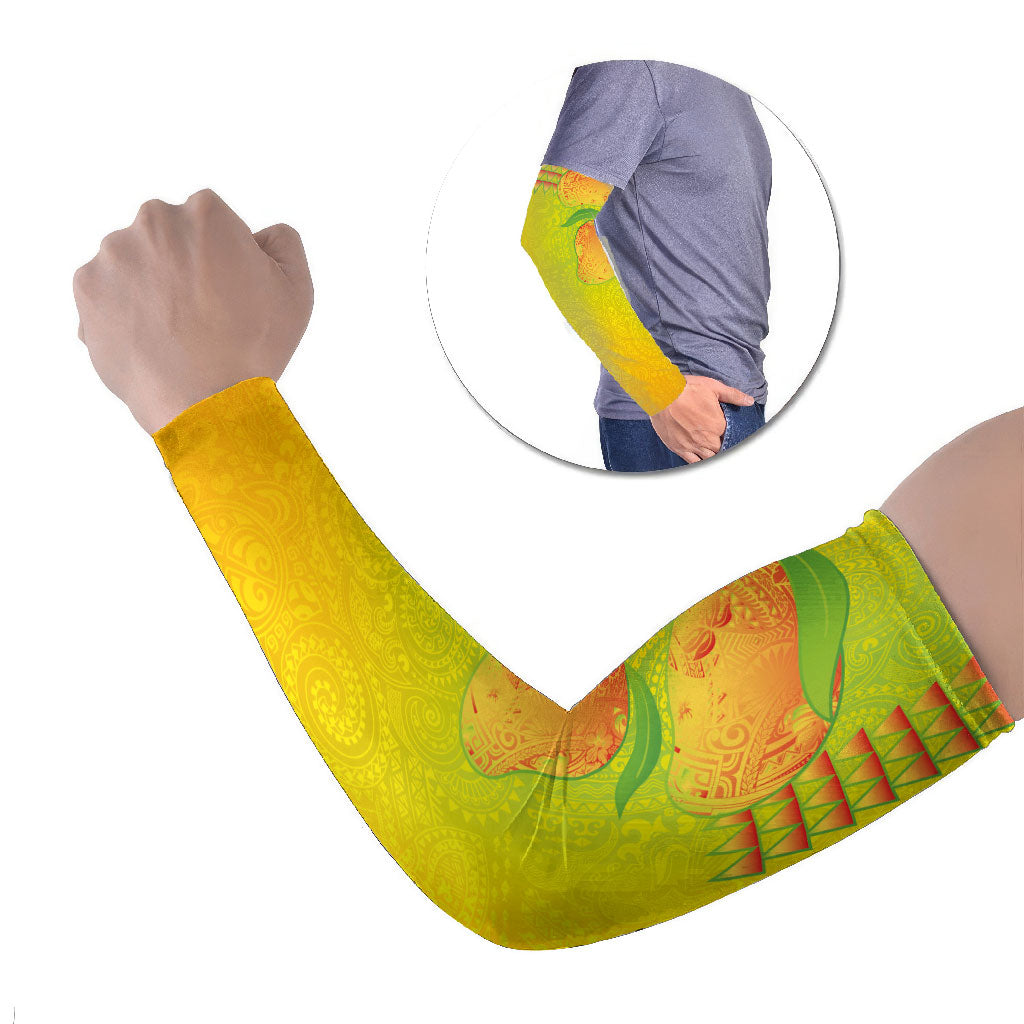 Hawaiian Mango Arm Sleeves Polynesian Art Pattern and Kakau Tattoo LT03 Set of 2 Yellow - Polynesian Pride
