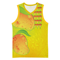 Hawaiian Mango Basketball Jersey Polynesian Art Pattern and Kakau Tattoo LT03 Unisex Yellow - Polynesian Pride