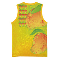 Hawaiian Mango Basketball Jersey Polynesian Art Pattern and Kakau Tattoo LT03 - Polynesian Pride