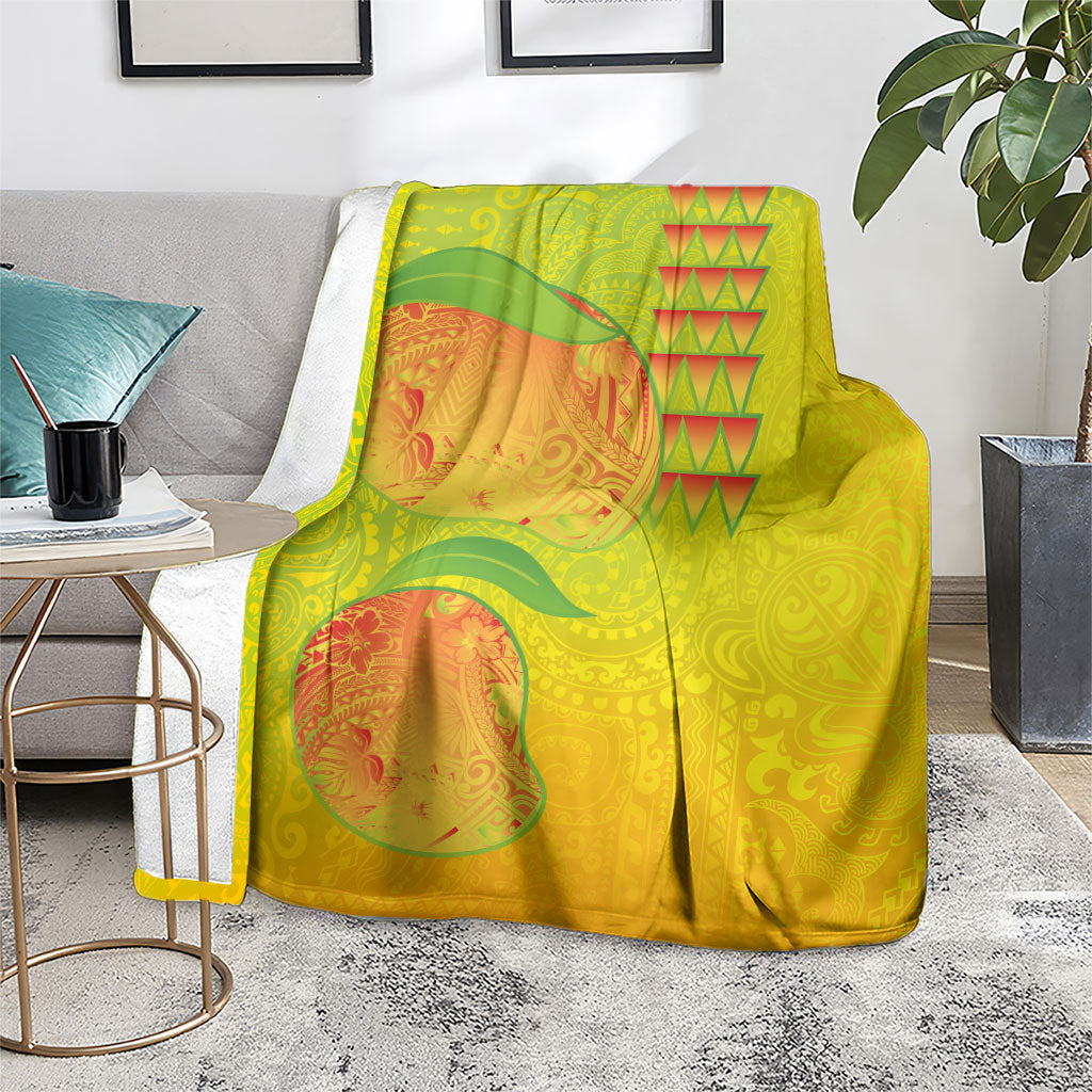 Hawaiian Mango Blanket Polynesian Art Pattern and Kakau Tattoo LT03 - Polynesian Pride