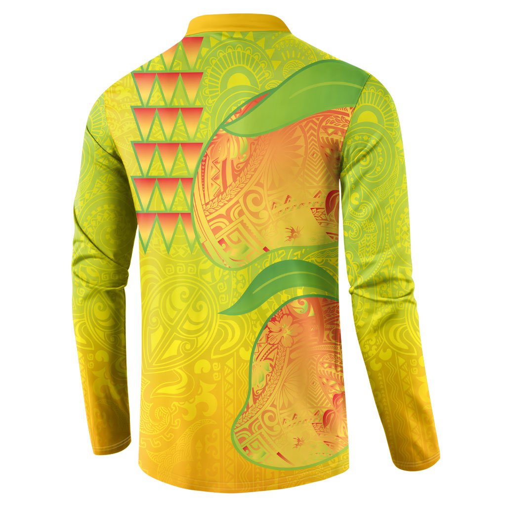 Hawaiian Mango Button Sweatshirt Polynesian Art Pattern and Kakau Tattoo LT03 - Polynesian Pride