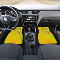 Hawaiian Mango Car Mats Polynesian Art Pattern and Kakau Tattoo LT03 Set 2pcs - Front Yellow - Polynesian Pride