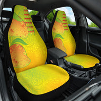 Hawaiian Mango Car Seat Cover Polynesian Art Pattern and Kakau Tattoo LT03 One Size Yellow - Polynesian Pride