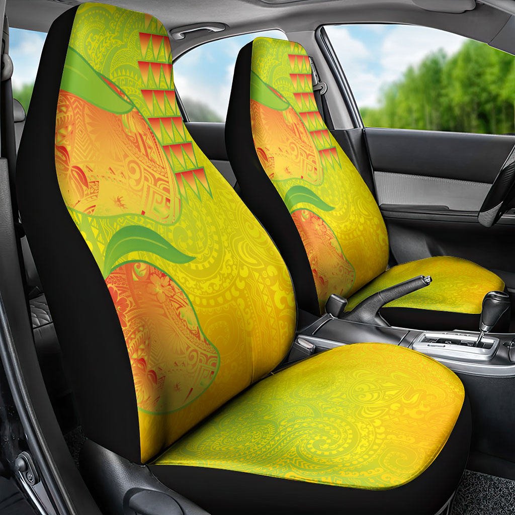 Hawaiian Mango Car Seat Cover Polynesian Art Pattern and Kakau Tattoo LT03 - Polynesian Pride