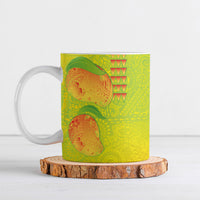 Hawaiian Mango Ceramic Mug Polynesian Art Pattern and Kakau Tattoo LT03 Yellow - Polynesian Pride