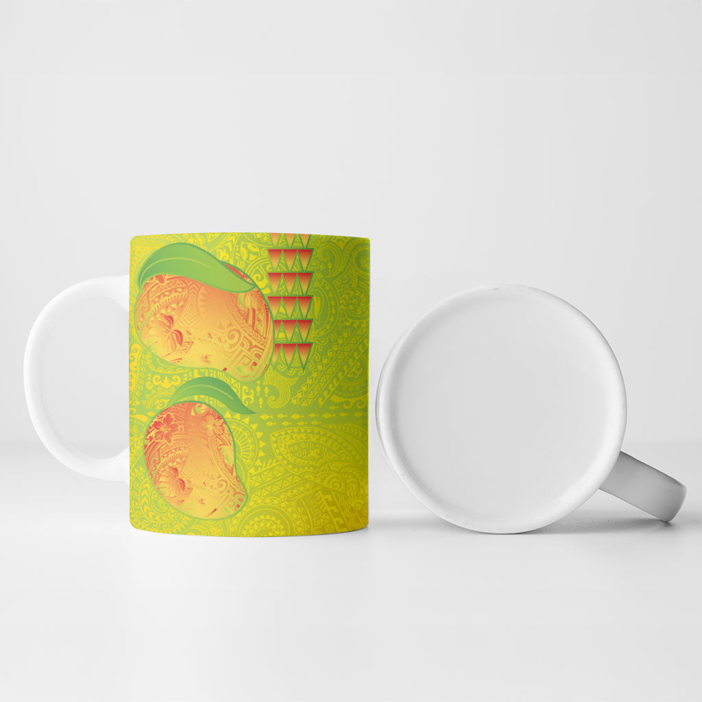 Hawaiian Mango Ceramic Mug Polynesian Art Pattern and Kakau Tattoo LT03 - Polynesian Pride