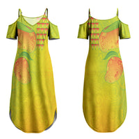 Hawaiian Mango Couples Matching Summer Maxi Dress and Long Sleeve Button Shirt Polynesian Art Pattern and Kakau Tattoo LT03 - Polynesian Pride