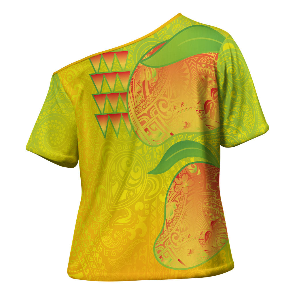 Hawaiian Mango Cross Shoulder Shirt Polynesian Art Pattern and Kakau Tattoo LT03 - Polynesian Pride
