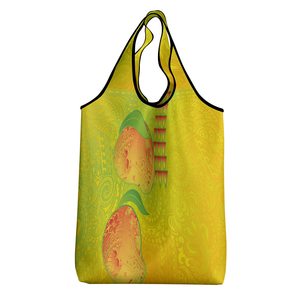 Hawaiian Mango Grocery Bag Polynesian Art Pattern and Kakau Tattoo LT03 - Polynesian Pride