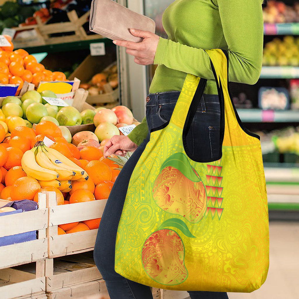 Hawaiian Mango Grocery Bag Polynesian Art Pattern and Kakau Tattoo LT03 - Polynesian Pride