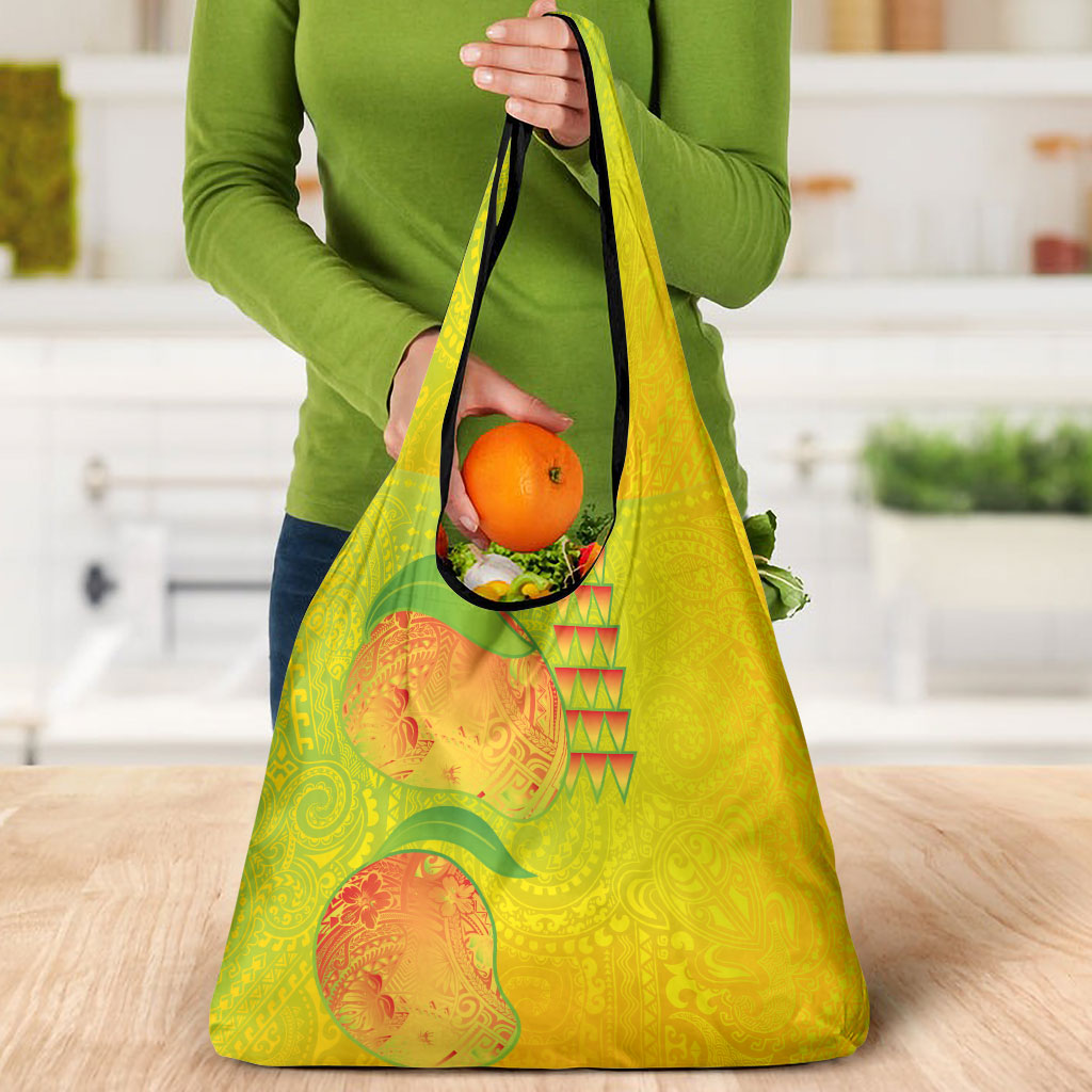 Hawaiian Mango Grocery Bag Polynesian Art Pattern and Kakau Tattoo LT03 - Polynesian Pride