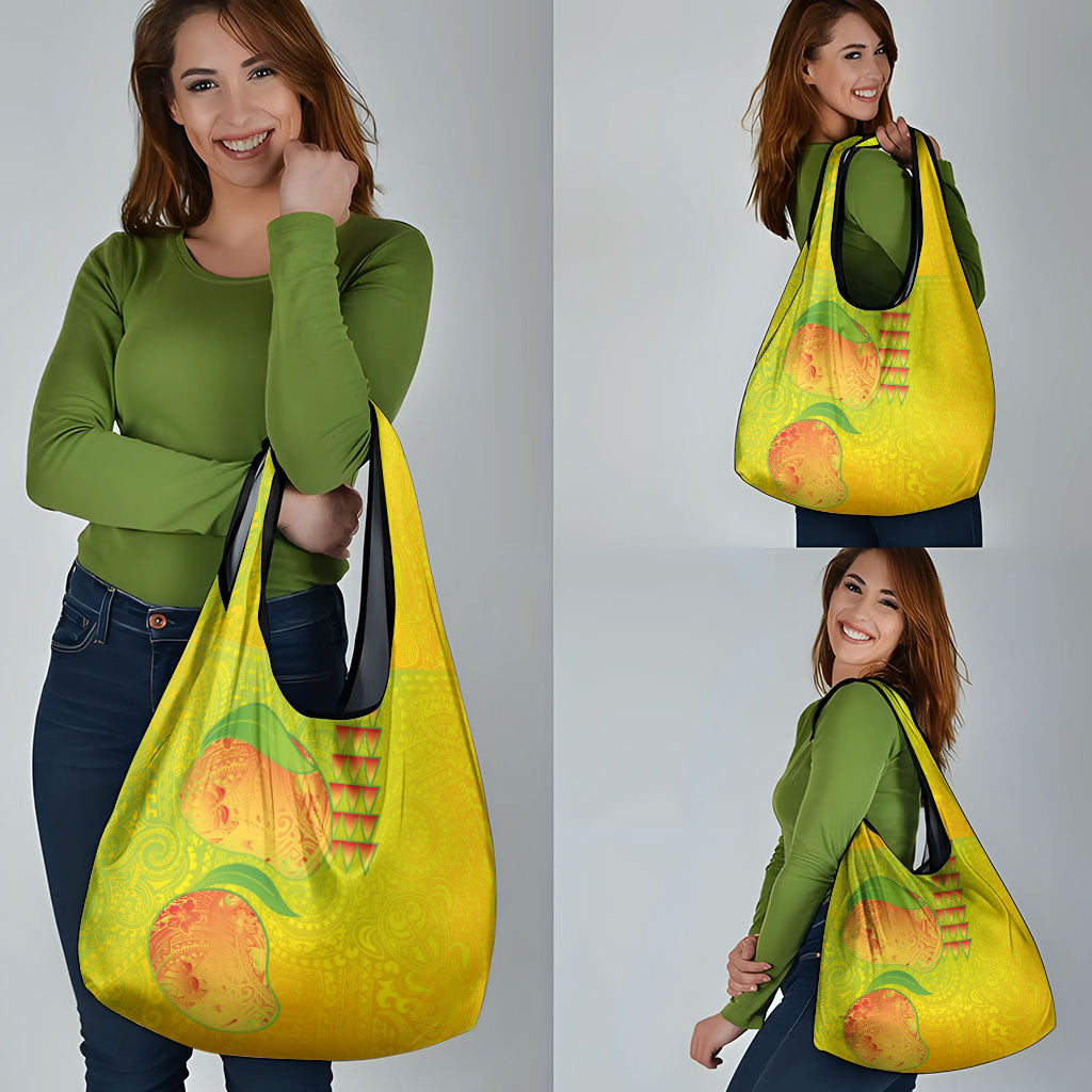 Hawaiian Mango Grocery Bag Polynesian Art Pattern and Kakau Tattoo LT03 - Polynesian Pride