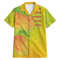 Hawaiian Mango Hawaiian Shirt Polynesian Art Pattern and Kakau Tattoo LT03 Yellow - Polynesian Pride