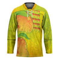 Hawaiian Mango Hockey Jersey Polynesian Art Pattern and Kakau Tattoo LT03 Unisex Yellow - Polynesian Pride