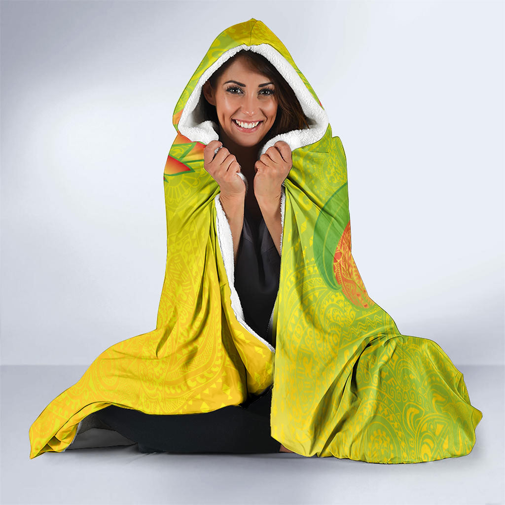 Hawaiian Mango Hooded Blanket Polynesian Art Pattern and Kakau Tattoo LT03 - Polynesian Pride