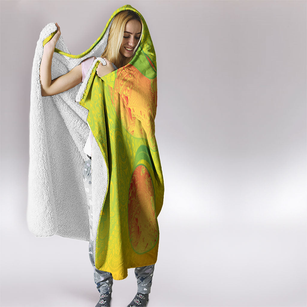 Hawaiian Mango Hooded Blanket Polynesian Art Pattern and Kakau Tattoo LT03 - Polynesian Pride