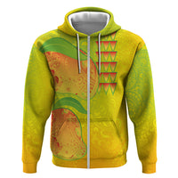 Hawaiian Mango Hoodie Polynesian Art Pattern and Kakau Tattoo LT03 Zip Hoodie Yellow - Polynesian Pride