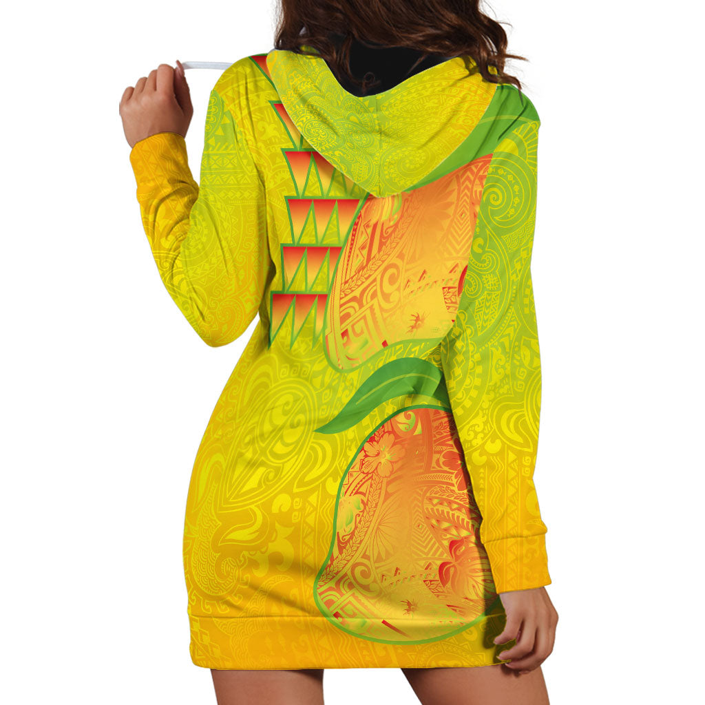 Hawaiian Mango Hoodie Dress Polynesian Art Pattern and Kakau Tattoo LT03 - Polynesian Pride