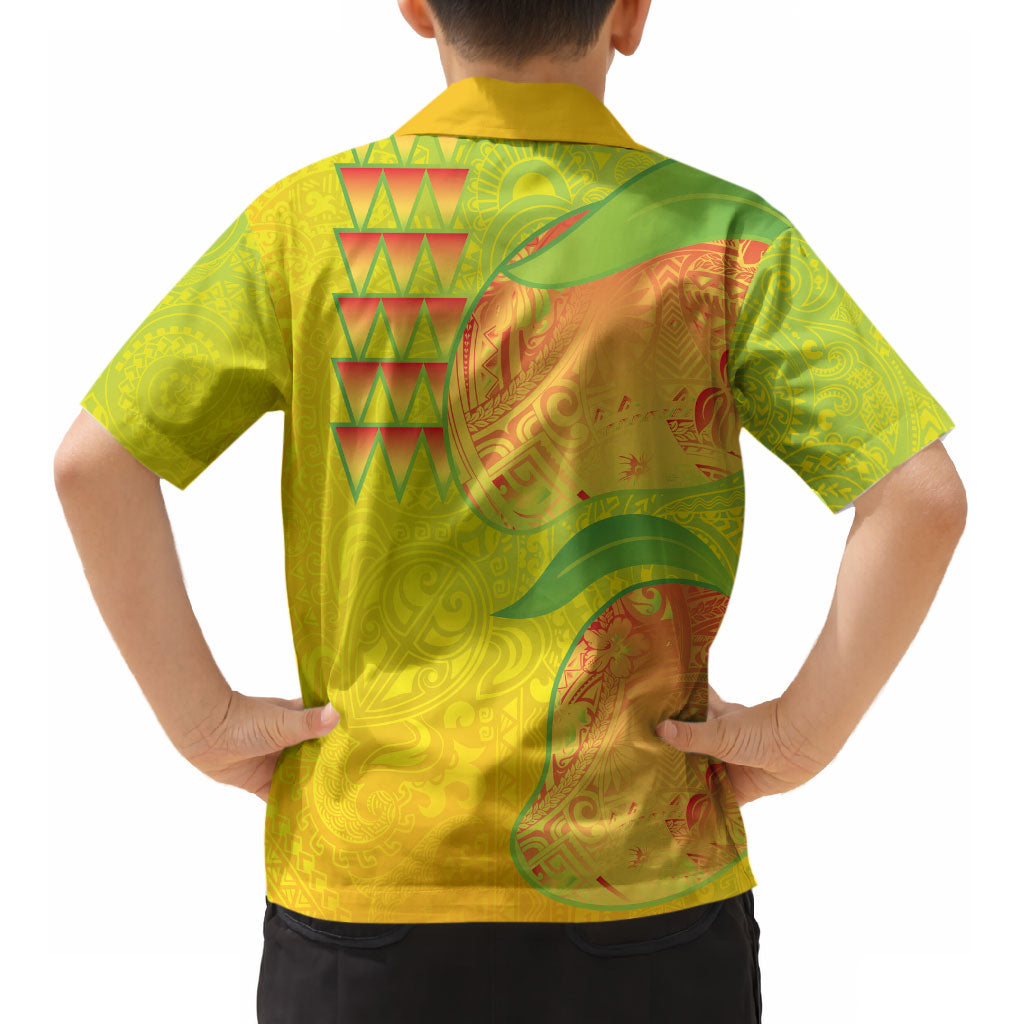 Hawaiian Mango Kid Hawaiian Shirt Polynesian Art Pattern and Kakau Tattoo LT03 - Polynesian Pride