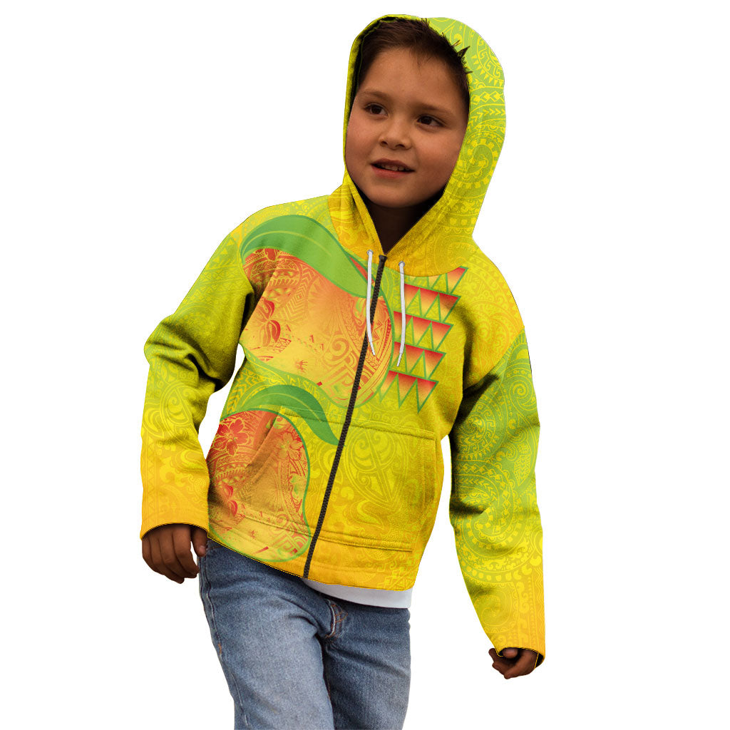 Hawaiian Mango Kid Hoodie Polynesian Art Pattern and Kakau Tattoo LT03 - Polynesian Pride