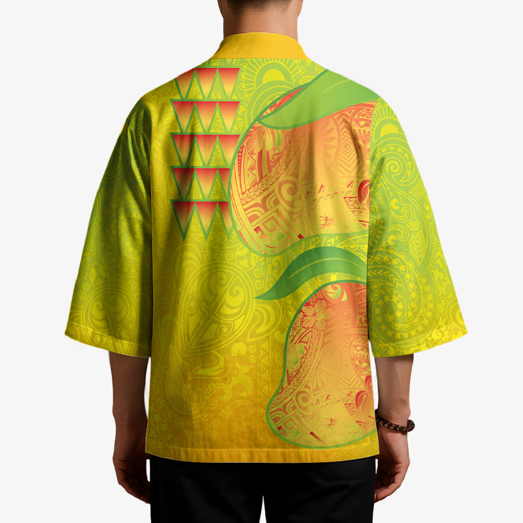 Hawaiian Mango Kimono Polynesian Art Pattern and Kakau Tattoo LT03 - Polynesian Pride