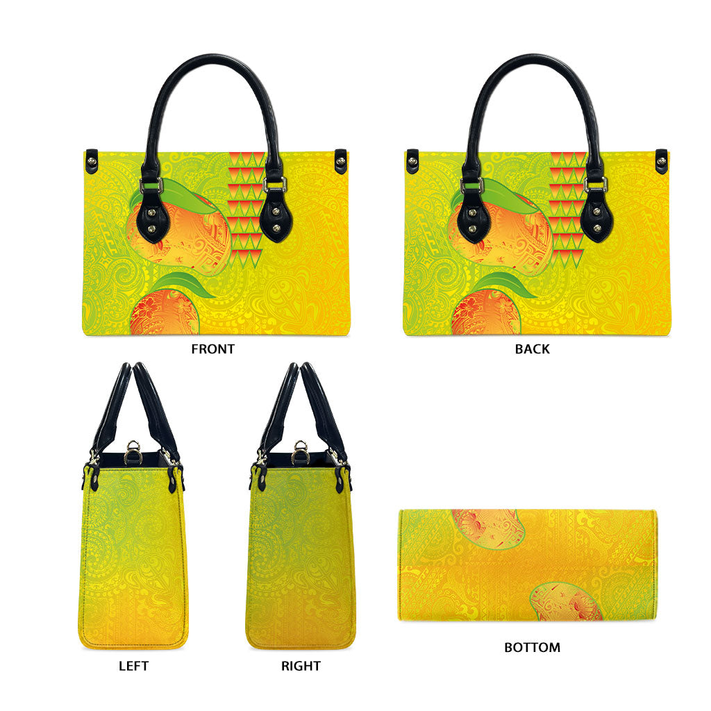 Hawaiian Mango Leather Bag Polynesian Art Pattern and Kakau Tattoo LT03 - Polynesian Pride