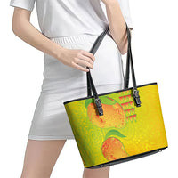 Hawaiian Mango Leather Tote Bag Polynesian Art Pattern and Kakau Tattoo LT03 - Polynesian Pride