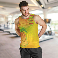 Hawaiian Mango Men Tank Top Polynesian Art Pattern and Kakau Tattoo LT03 Yellow - Polynesian Pride