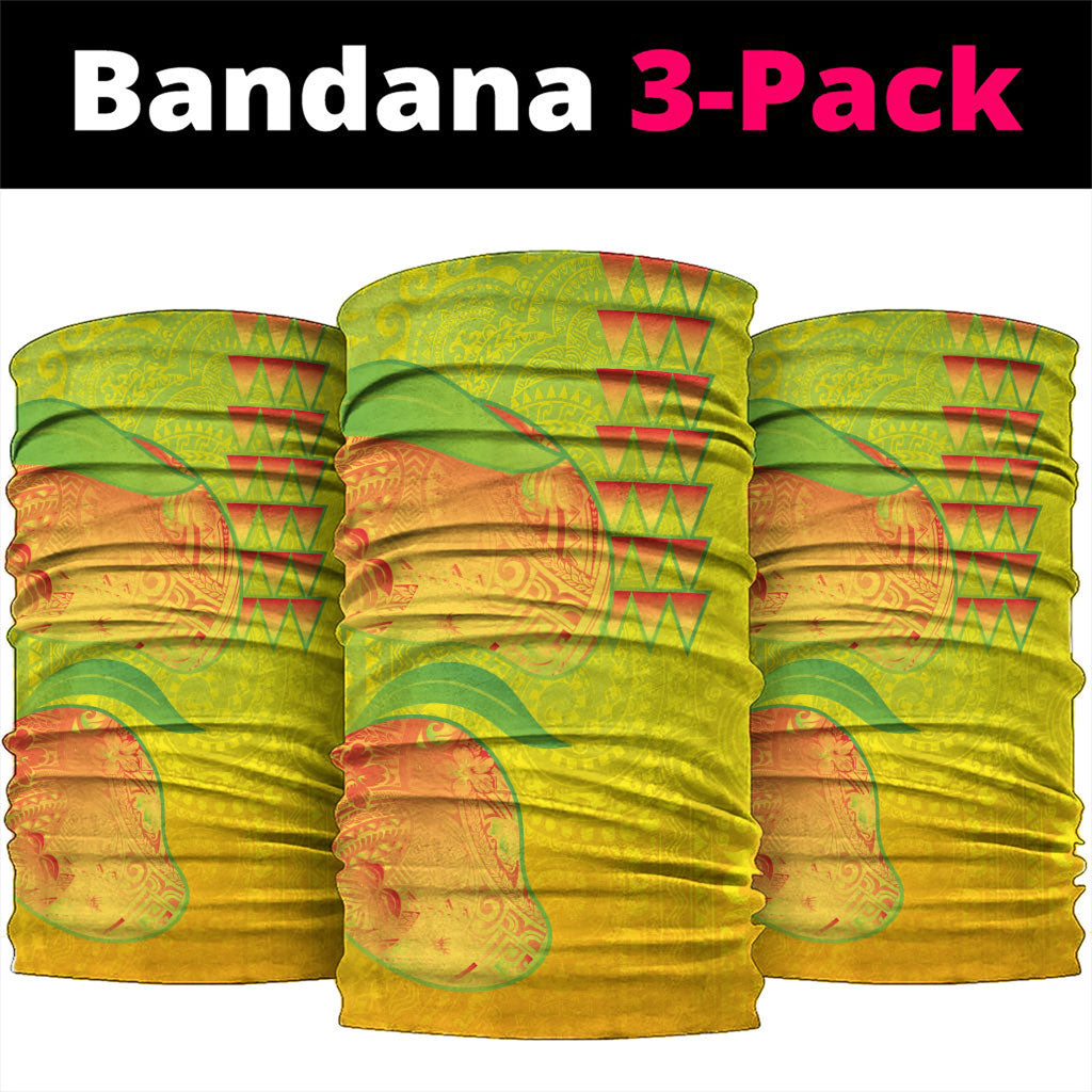 Hawaiian Mango Neck Gaiter Polynesian Art Pattern and Kakau Tattoo LT03 package One Size: 25*50cm Yellow - Polynesian Pride