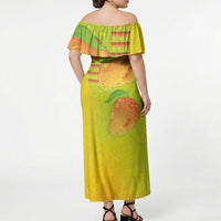 Hawaiian Mango Off Shoulder Maxi Dress Polynesian Art Pattern and Kakau Tattoo LT03 - Polynesian Pride