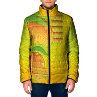 Hawaiian Mango Padded Jacket Polynesian Art Pattern and Kakau Tattoo LT03 Men Yellow - Polynesian Pride