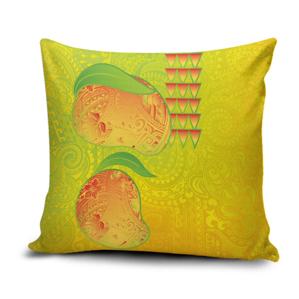 Hawaiian Mango Pillow Cover Polynesian Art Pattern and Kakau Tattoo LT03 Yellow - Polynesian Pride