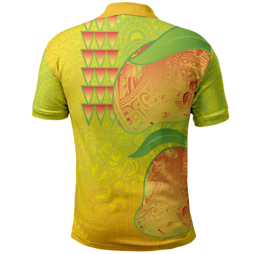 Hawaiian Mango Polo Shirt Polynesian Art Pattern and Kakau Tattoo LT03 - Polynesian Pride
