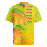 Hawaiian Mango Rugby Jersey Polynesian Art Pattern and Kakau Tattoo LT03 Yellow - Polynesian Pride