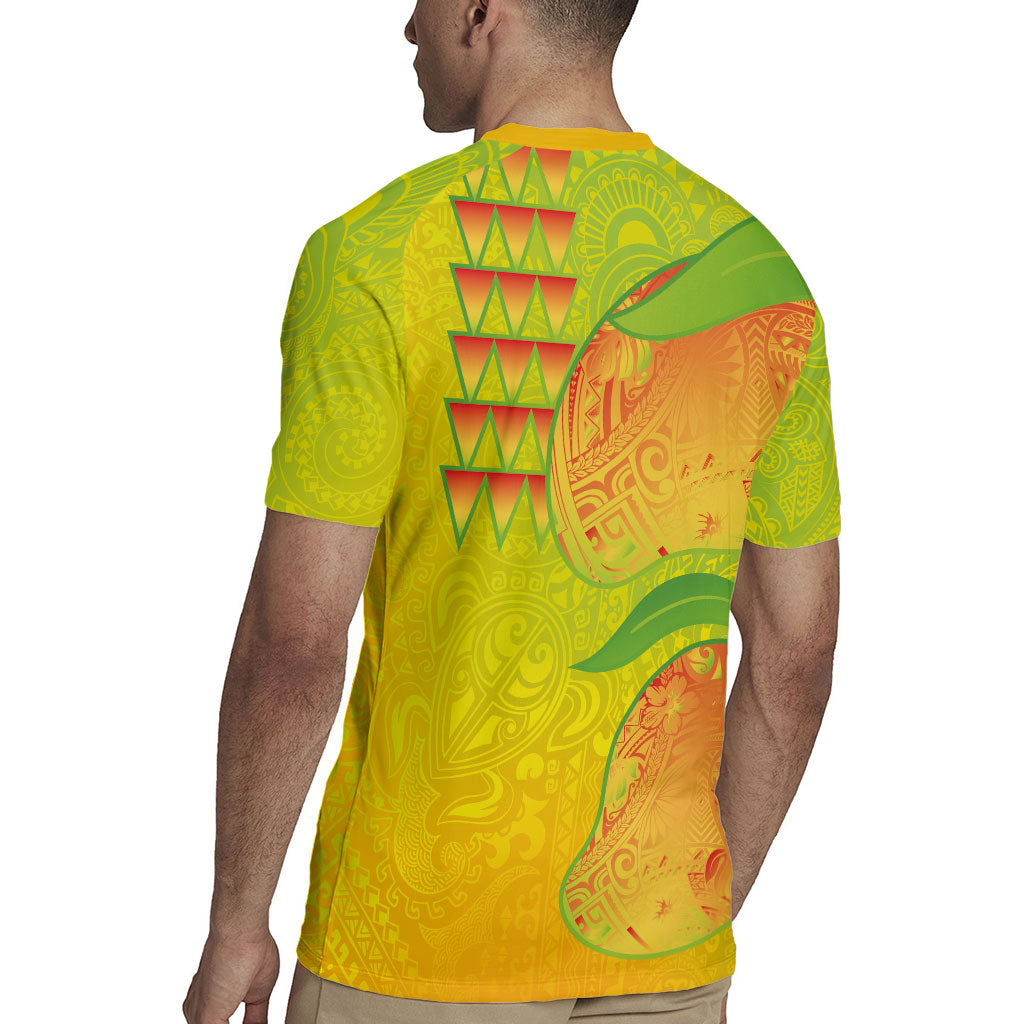 Hawaiian Mango Rugby Jersey Polynesian Art Pattern and Kakau Tattoo LT03 - Polynesian Pride