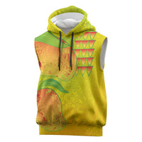 Hawaiian Mango Sleeveless Hoodie Polynesian Art Pattern and Kakau Tattoo LT03 Yellow - Polynesian Pride