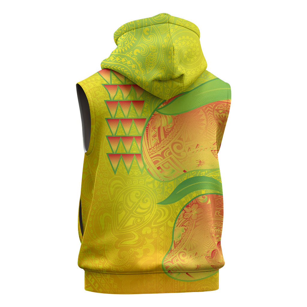 Hawaiian Mango Sleeveless Hoodie Polynesian Art Pattern and Kakau Tattoo LT03 - Polynesian Pride