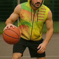 Hawaiian Mango Sleeveless Zip Hoodie Polynesian Art Pattern and Kakau Tattoo LT03 - Polynesian Pride