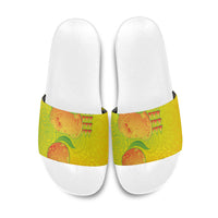 Hawaiian Mango Slide Sandals Polynesian Art Pattern and Kakau Tattoo LT03 Yellow - Polynesian Pride