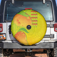 Hawaiian Mango Spare Tire Cover Polynesian Art Pattern and Kakau Tattoo LT03 Yellow - Polynesian Pride