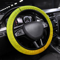 Hawaiian Mango Steering Wheel Cover Polynesian Art Pattern and Kakau Tattoo LT03 Universal Fit Yellow - Polynesian Pride