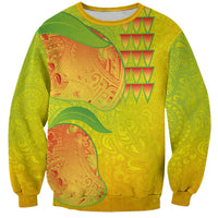 Hawaiian Mango Sweatshirt Polynesian Art Pattern and Kakau Tattoo LT03 Unisex Yellow - Polynesian Pride
