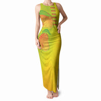 Hawaiian Mango Tank Maxi Dress Polynesian Art Pattern and Kakau Tattoo LT03 Women Yellow - Polynesian Pride
