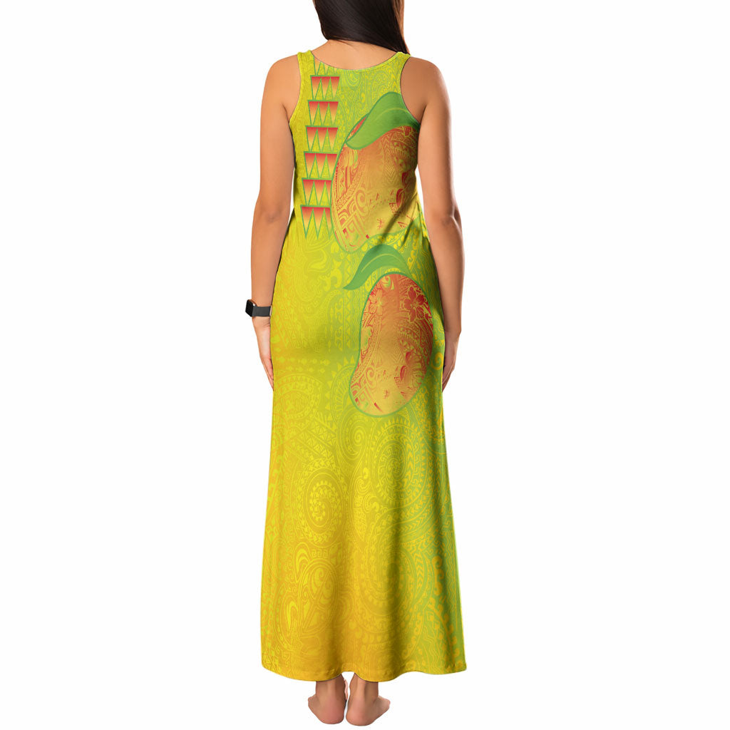 Hawaiian Mango Tank Maxi Dress Polynesian Art Pattern and Kakau Tattoo LT03 - Polynesian Pride