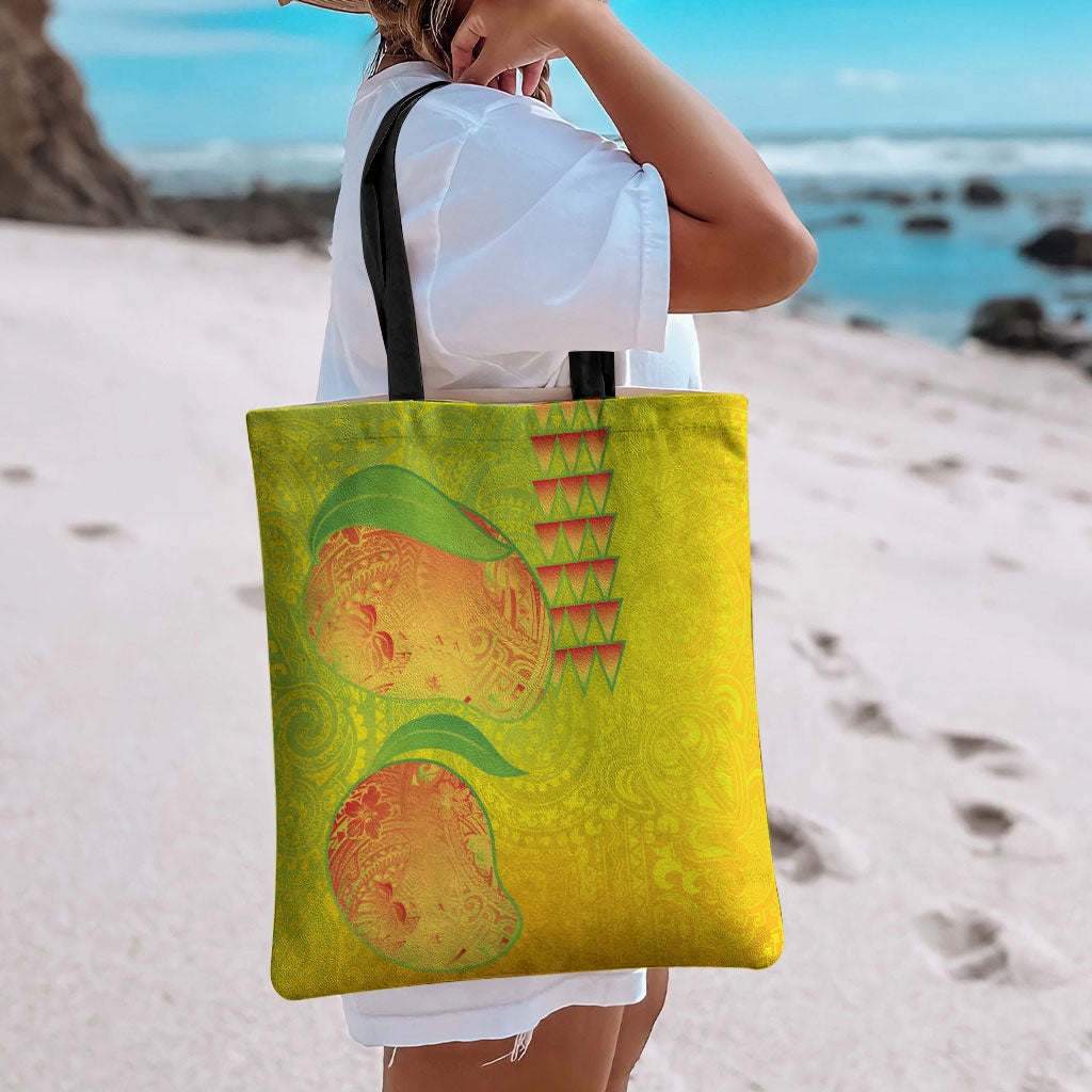 Hawaiian Mango Tote Bag Polynesian Art Pattern and Kakau Tattoo LT03 - Polynesian Pride